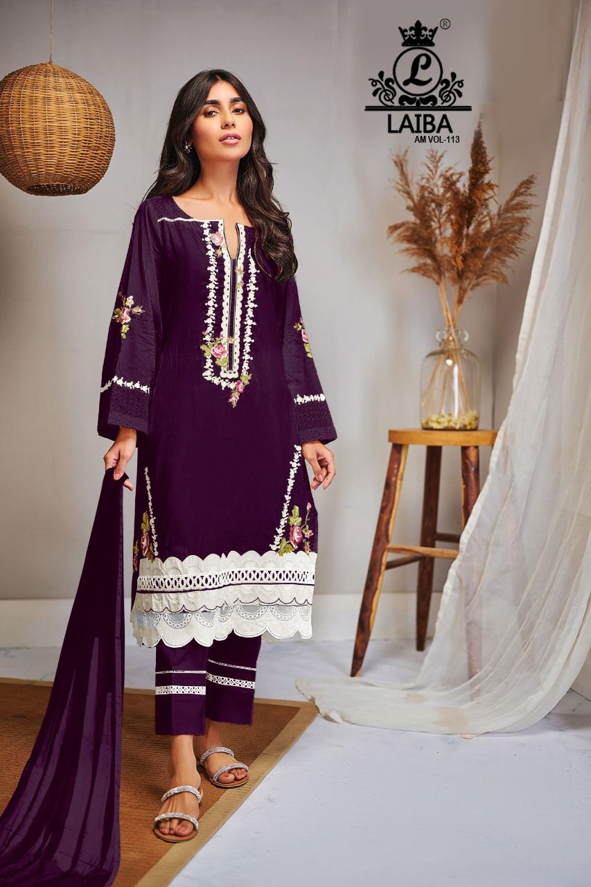 Laiba Am 113 Georgette Fancy Ethnic Wear Ready Made Collection